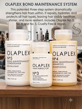 OLAPLEX Bond Maintenance System - Cream and Black Bottles